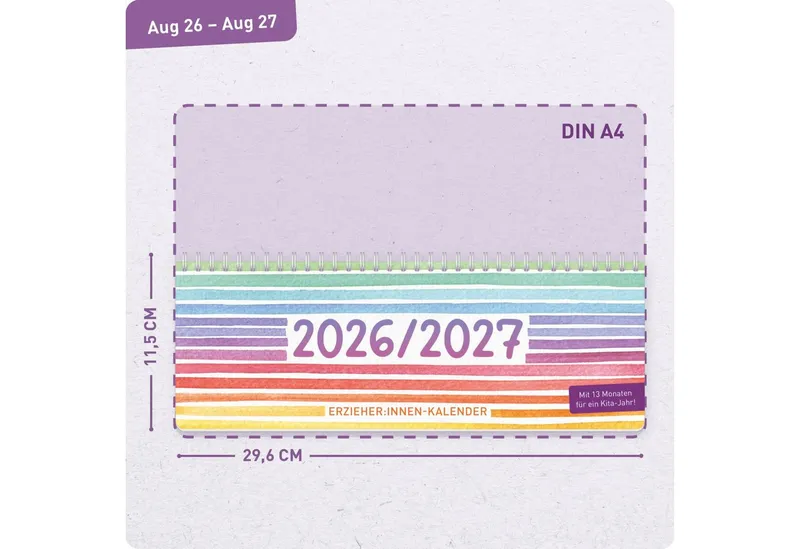 Häfft Häfft Tischkalender Erzieher*innen, 2026/27, Color Stripes – Produktbild 4 von 6