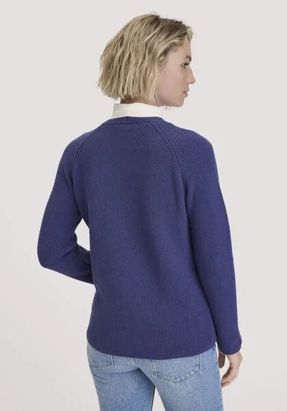 hessnatur hessnatur Strick Pullover Regular aus reiner Bio-Baumwolle, Irisblau, – Produktbild 2 von 4