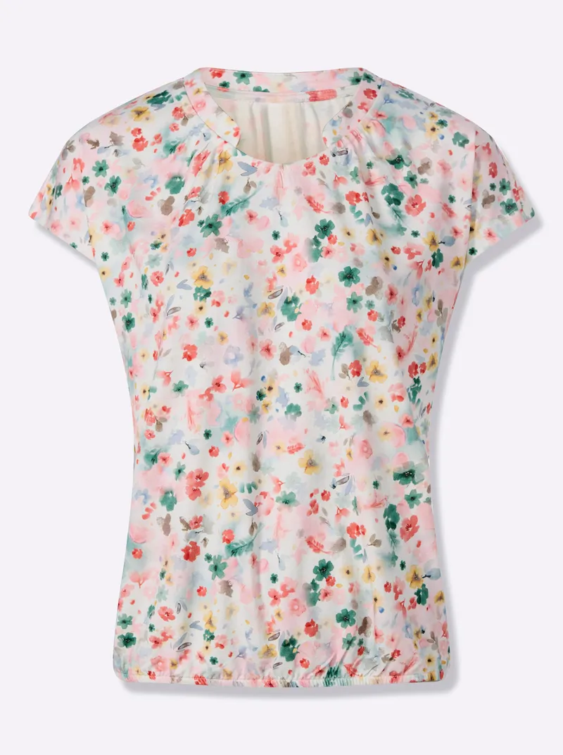 Witt Print-Shirt, Ecru-flamingo-bedruckt, – Produktbild 1 von 2