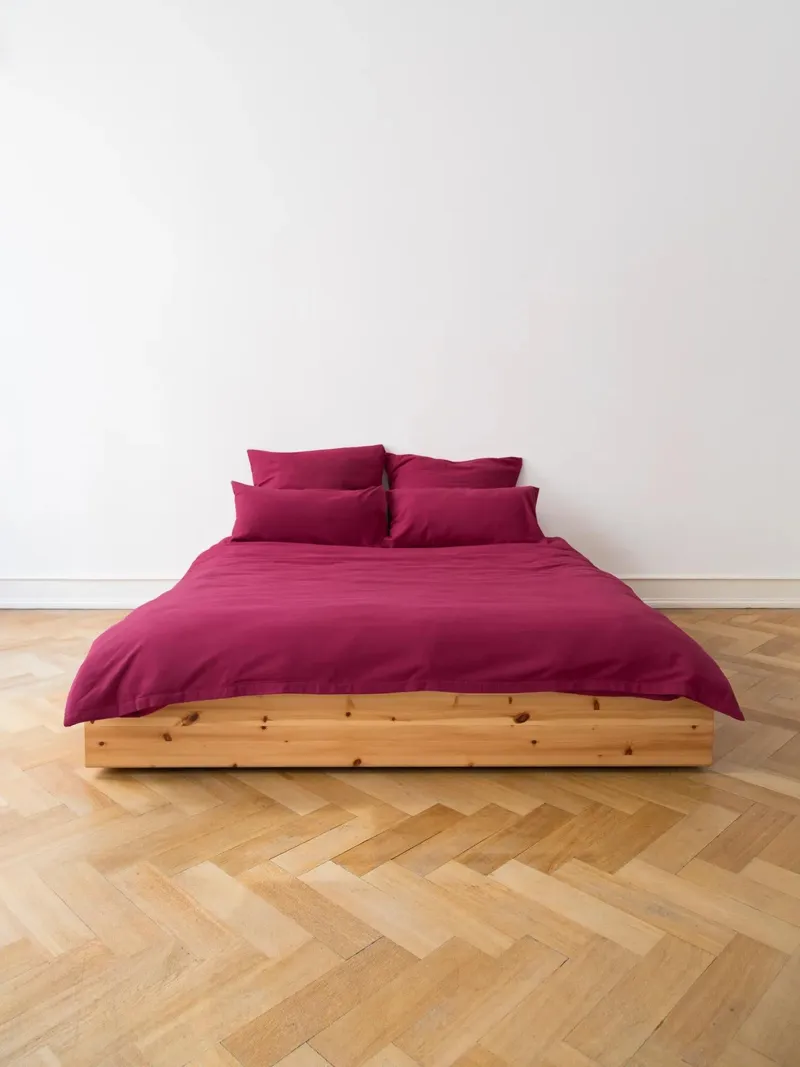 erlich textil erlich textil Cotton Select Bettdeckenbezug für Unisex aus Baumwolle-Flanell in cassis, Cassis, – Produktbild 2 von 5