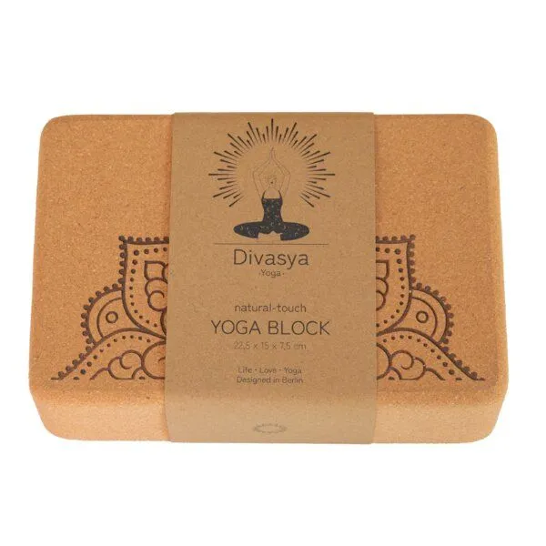 Divasya Divasya Yogablock "natural touch" aus Kork / mittlere Größe / abgerundete Ecken, Mandala, – Produktbild 3 von 3