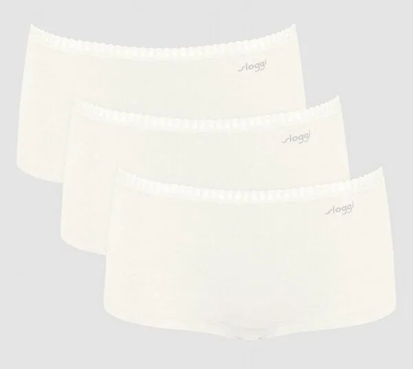 Sloggi Sloggi 3er Pack Shorts GO Crush Bio-Baumwolle, Weiss, – Produktbild 2 von 3