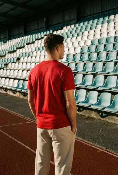 THE FACE OF ELEMENTS THE FACE OF ELEMENTS Airy - Regular Fit T-Shirt aus 100% Bio-Baumwolle, Signal red (rot), – Produktbild 3 von 4