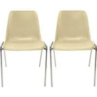2x Besucherstuhl "ECO" Gestell verchromt, Kunststoffschale beige – Produktbild 1 von 1