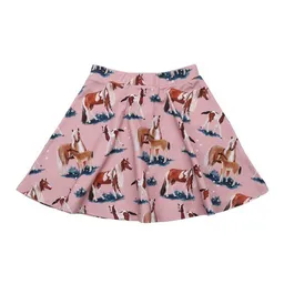 Walkiddy Kinderrock GOTS zertifiziert, Bio-Baumwolle, rosa, Pferde-Muster „Little & Big Horses“, weich – Walkiddy – Produktbild 1 von 1