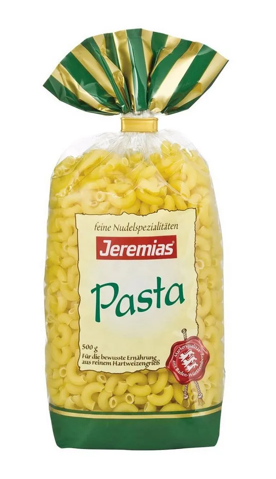 Jeremias Jeremias Nudeln, Jeremias Pasta Hörnchen Nudeln aus Hartweizengriess ohne Ei 500g – Produktbild 1 von 1