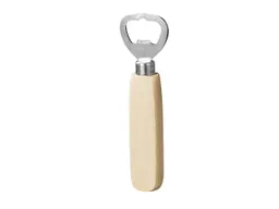 Flaschenöffner mit stabilem Holzgriff, Edelstahl, Holz, silber/natur – Produktbild 1 von 1