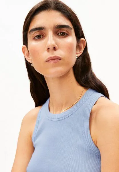 ARMEDANGELS ARMEDANGELS KANITAA Damen Ripp-Top aus Bio-Baumwoll Mix, Soft blue, – Produktbild 3 von 4