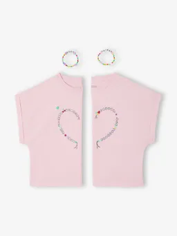 Vertbaudet Set BEST FRIENDS: 2 T-Shirts & 2 Freundschaftsarmbänder – Produktbild 1 von 1