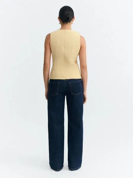 thinking mu thinking mu Damen Weste - Alisa Top- aus Bio-Baumwolle, Nogal stripes (gelb), – Produktbild 2 von 3