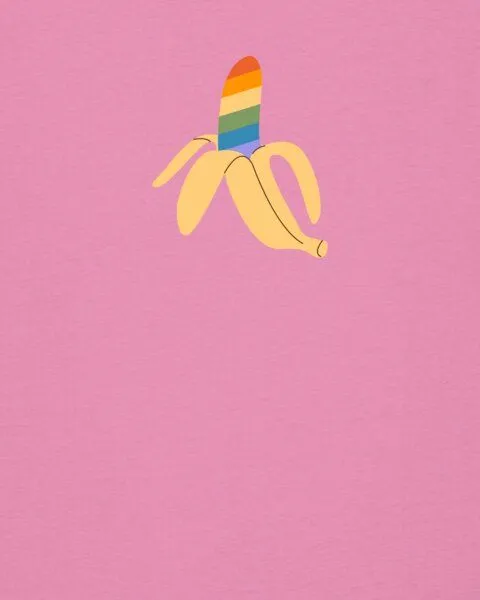 watapparel watapparel T-Shirt Unisex Rainbow Banana, Bubble pink, – Produktbild 3 von 3