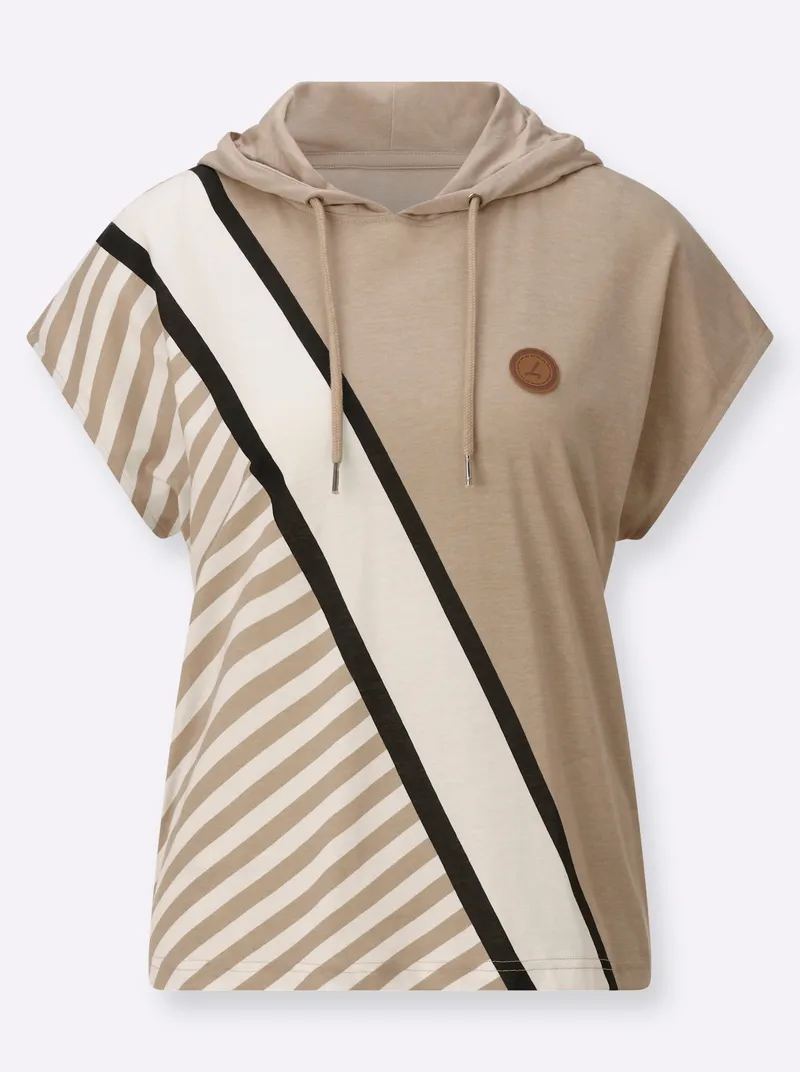 Witt Witt Kapuzenshirt sesam-ecru-bedruckt, Sesam-ecru-bedruckt, – Produktbild 1 von 2