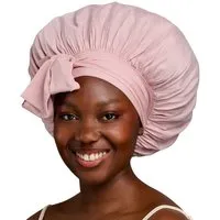Qupro Qupro Schlafhaube Bonnet L vegane Seide Cupro, Light rosé, – Produktbild 1 von 1
