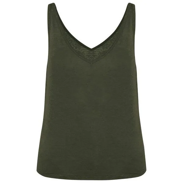 Greenspired Greenspired Damen-Tanktop aus 100 % Leinen - 190g/m², Khaki, – Produktbild 1 von 1
