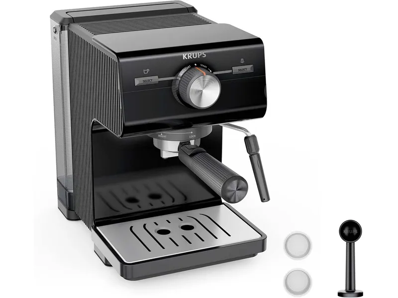 Krups Krups Siebträger-Kaffeemaschine "Authentic XP3818", Schwarz, – Produktbild 1 von 1