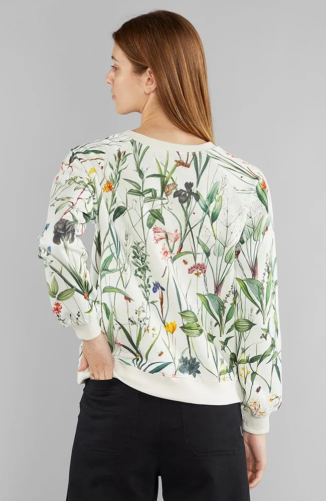 Dedicated DEDICATED Damen vegan Ystad Sweatshirt Blumen Weiß, Weiß, – Produktbild 2 von 2