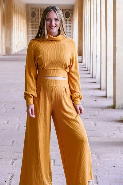 Vivien Joy Vivien Joy Wide Leg Pants Aila Comfy, Amber ( gelb), – Produktbild 1 von 4