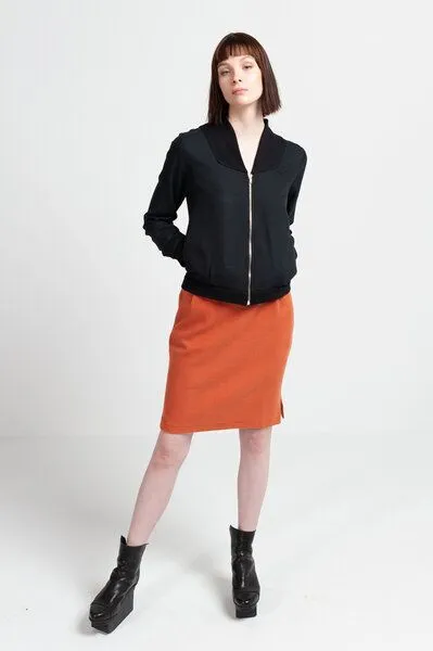 SHIPSHEIP SHIPSHEIP KATE - Damen Rock in Cord Optik aus Bio-Baumwolle, Rost (orange), – Produktbild 2 von 3