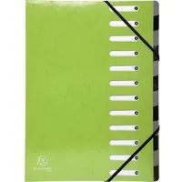 Exacompta 6 Exacompta Ordnungsmappen "Iderama", 600 g/m², DIN A4, dehnb. Rücken, 12 Fächer, anisgrün – Produktbild 1 von 1
