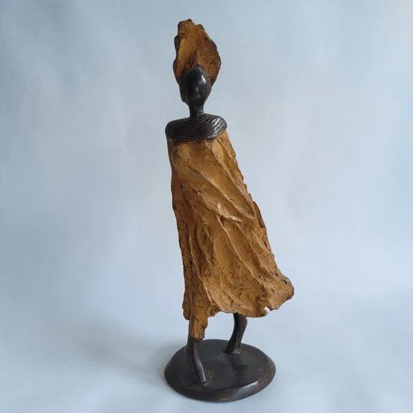 Moogoo Creative Africa Moogoo Creative Africa Bronze-Skulptur "Femme du Sahel" by Patrice Balma Unikate 36-42cm – Produktbild 6 von 8
