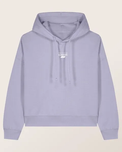 THE FACE OF ELEMENTS The Face of Elements Essential - Relaxed Boxy Fit Hoodie aus 100% Bio-Baumwolle, Lavender (lila), – Produktbild 4 von 4