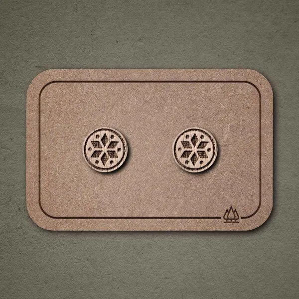 feinformart feinformart Ohrstecker aus Holz geometrische Blume hell 9mm – Produktbild 2 von 4