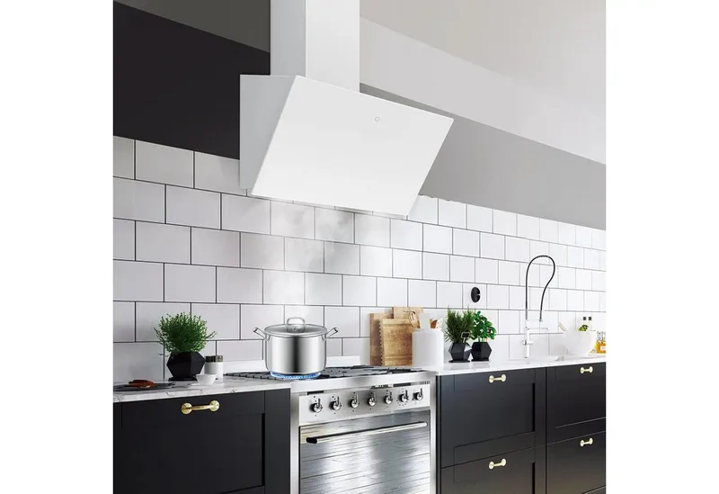 SNDOAS Wandhaube Dunstabzugshaube 60cm, kopffrei, mit 700 m³/h starker Saugleistung Touchscreen & LED, 3 Stufen, Abluft/Umluft, Energieklasse A++, Weiß, – Produktbild 5 von 5