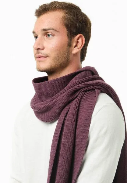 ORGANICATION ORGANICATION Unisex Strickschal aus Bio-Baumwolle, Dark fig, – Produktbild 3 von 4