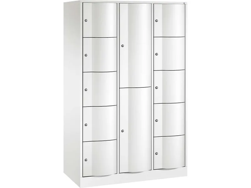 C+P C+P Kombi-Schließfachschrank, H1950xB1148xT540 mm, 5+2+5 Fächer, Verkehrsweiß – Produktbild 1 von 1