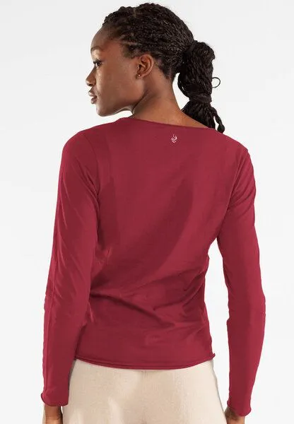 Alma & Lovis Alma & Lovis Smartes Langarmshirt aus Bio-Baumwolle | Smart Shirt, Granat (rot), – Produktbild 2 von 2