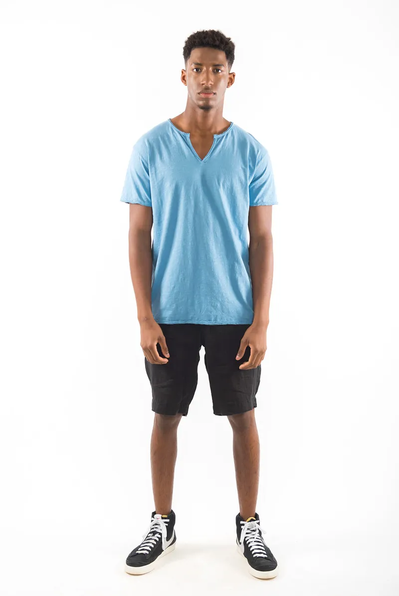 RAVENS VIEW IBIZA RAVENS VIEW IBIZA Herren vegan T-Shirt Eros Faded Denim Blau, Blau, – Produktbild 1 von 2