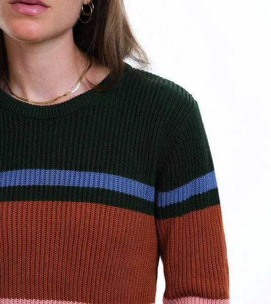 Gary Mash GARY MASH Strickpullover Anoka aus Biobaumwolle, Streifen grün (mehrfarbig), – Produktbild 2 von 4