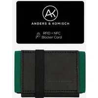 ANDERS & KOMISCH ANDERS & KOMISCH Kleiner Geldbeutel mit RFID & NFC Schutz - A&K MINI CLASSIC Bundle Schwarz, Schwarz/grün, – Produktbild 1 von 1