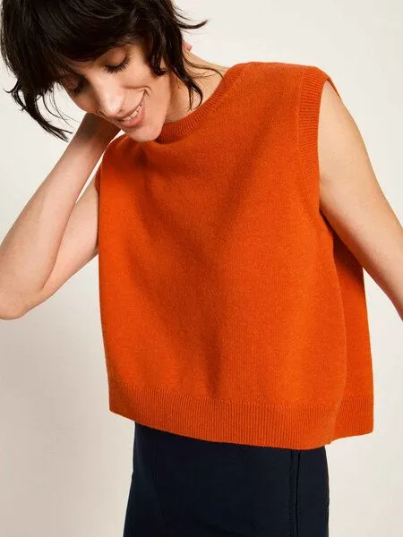 LANIUS LANIUS Pullunder (GOTS) aus Bio-Schurwolle, Orange, – Produktbild 1 von 4