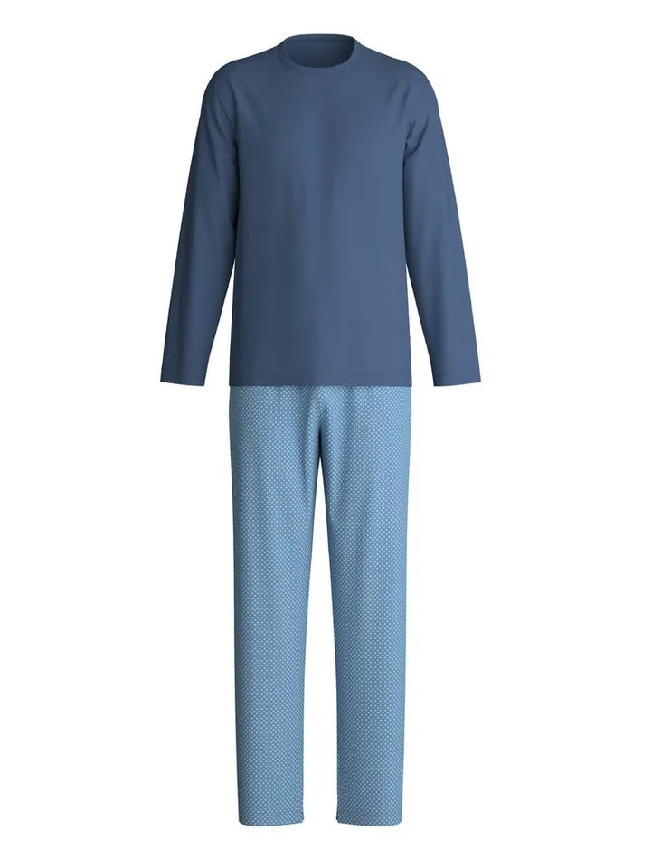 CALIDA CALIDA Pyjama Cotton Special Herren (2 tlg) weich, leicht und bequem, Blau, – Produktbild 2 von 4