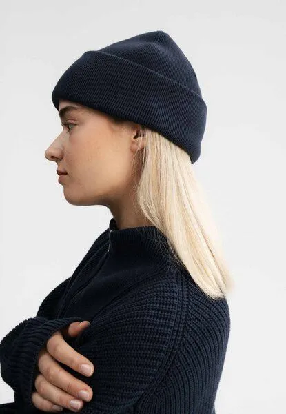 MELA MELA Feinstrick Mütze Style HIMMAT aus 100% Bio-Baumwolle, Navy, – Produktbild 2 von 4