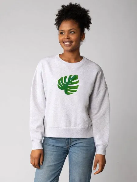 watapparel watapparel Sweatshirt Frauen Monstera 2.0, Cool heather grey, – Produktbild 2 von 2