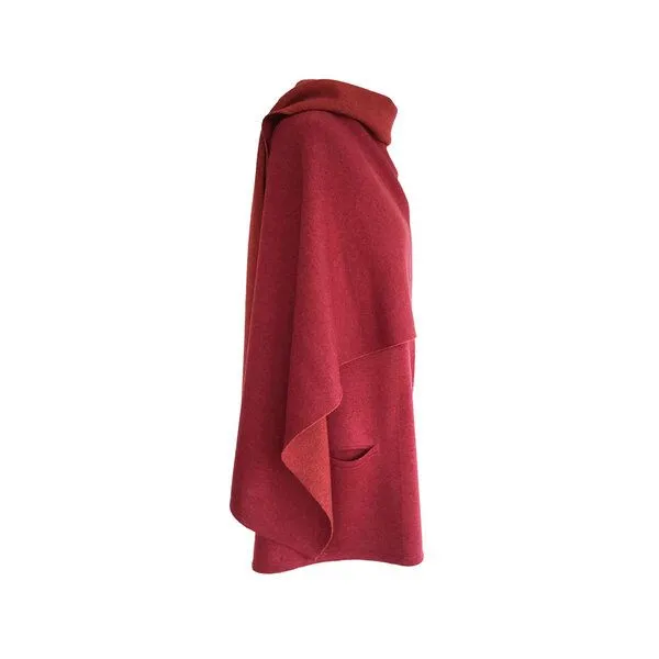 austriandesign.at austriandesign.at EIN LochSchal reversibel aus extrafeiner Merinowolle, Rot/orange, – Produktbild 2 von 2