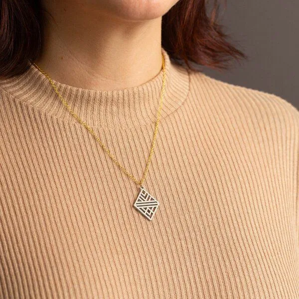 feinformart feinformart Kette mit Holzanhänger 'Tribal Echo', Natur (beige), – Produktbild 3 von 5