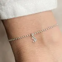 renna deluxe renna deluxe Armband mit Mond Anhänger | Kugel Armband Sterling Silber Gold, Silber, – Produktbild 1 von 1