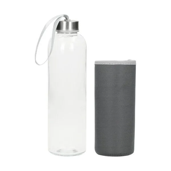 elasto elasto Glasflasche mit Trageschlaufe "Pure", Grau, – Produktbild 4 von 8