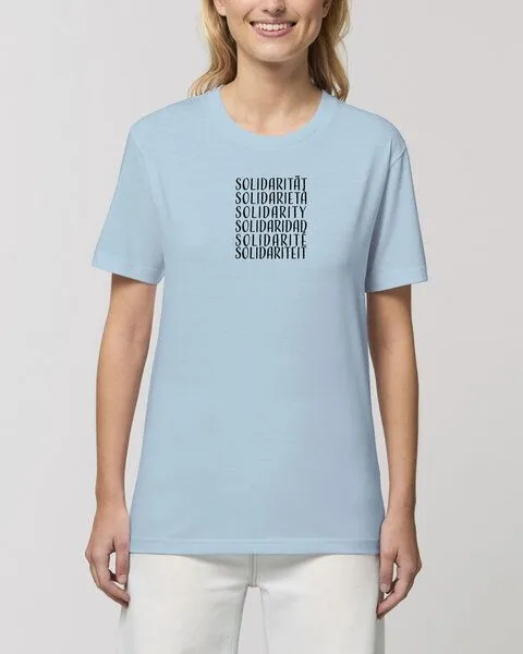 Human Family Human Family Bio Unisex Rundhals T-Shirt "Swing - Solidarity" in 5 Farben, Hellblau, – Produktbild 3 von 4