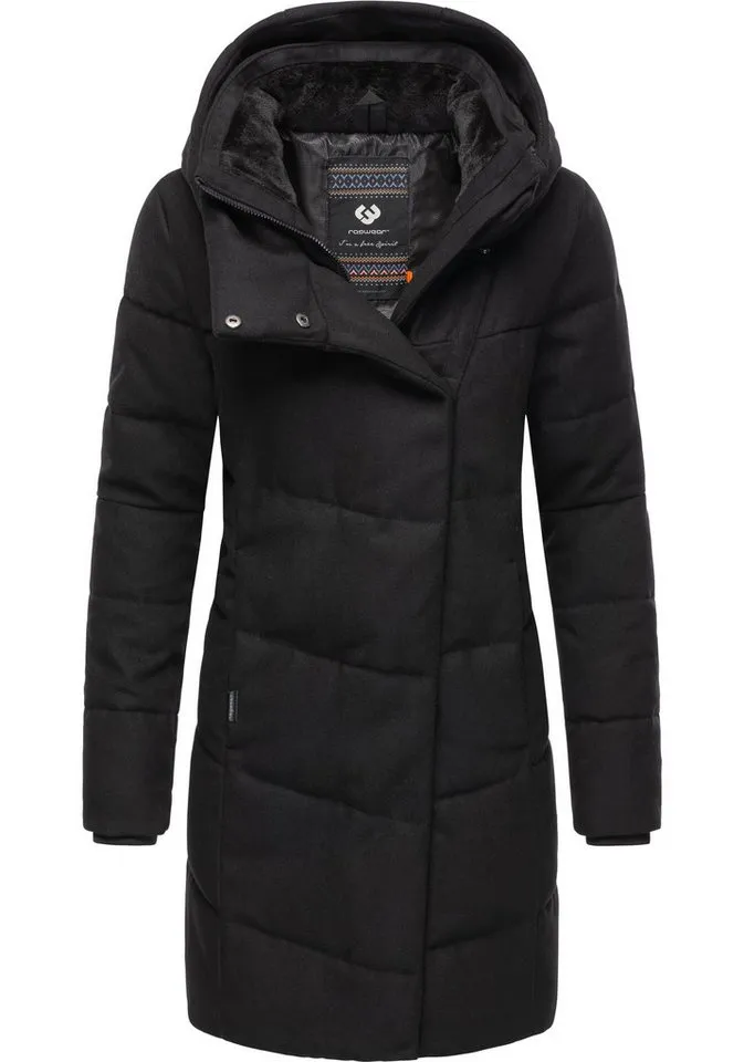 ragwear ragwear Wintermantel Pavla Coat stylischer Damen Steppmantel in Woll-Optik, Schwarz, – Produktbild 2 von 4
