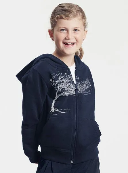 Peaces.bio - handbedruckte Biomode Peaces.bio - handbedruckte Biomode Kinder Zip-Hoodie Windy Tree, Navy, – Produktbild 2 von 2