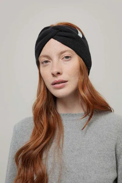 Rifò - Circular Fashion Made in Italy Rifò - Circular Fashion Made in Italy Strinband Nadia aus Recycelter Kaschmirwolle, Schwarz, – Produktbild 2 von 4