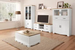 OTTO home Wohnwand Trinidad, (Set, 4-St), Set aus 1 Vitrine, 1 Lowboard, 1 Highboard, 1 Wandboard – Produktbild 1 von 1