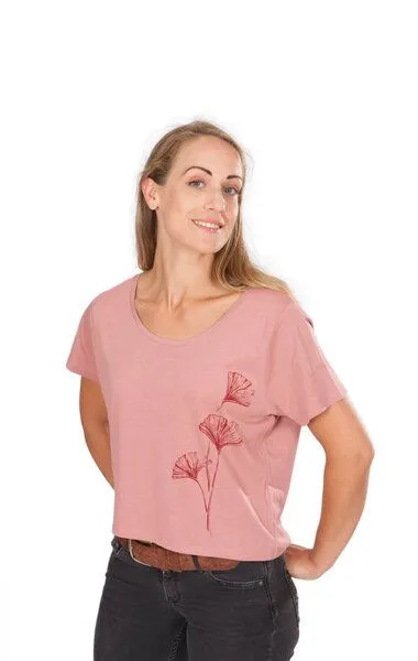 Life-Tree Life-Tree Ecovero Shirt für Damen "Ginkgo" in Mulberry/Dusty Pink, Altrosa, – Produktbild 1 von 4