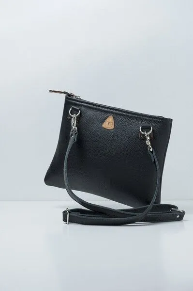 Ritagli di G Ritagli di G Damen Umhängetasche WINNIE Leder - 100% Made in Italy, Schwarz, – Produktbild 4 von 4