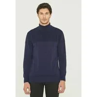 ORGANICATION ORGANICATION Rollkragenpullover aus Bio-Baumwolle, Navy, – Produktbild 1 von 1
