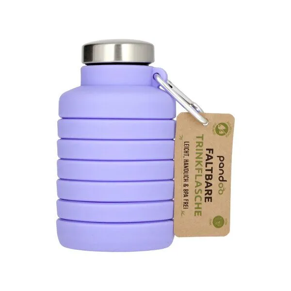pandoo pandoo Faltbare Silikon Trinkflasche 700ml – BPA-frei, auslaufsicher & wiederverwendbar, Lila, – Produktbild 1 von 4